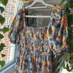 Abercrombie & Fitch | Floral Smock Midi Dress